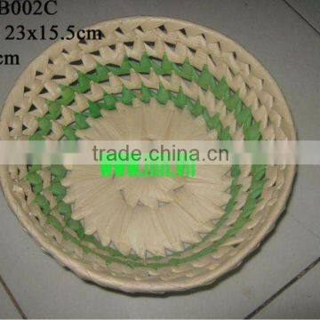 Straw Basket Color Stripe