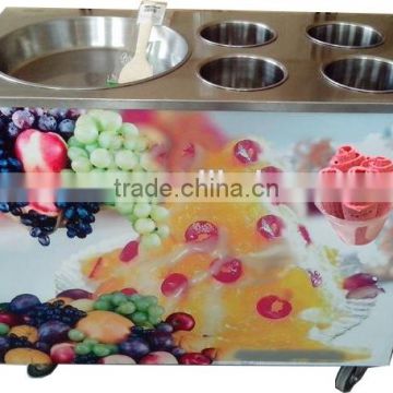 commercial fruit fried ice cream machine