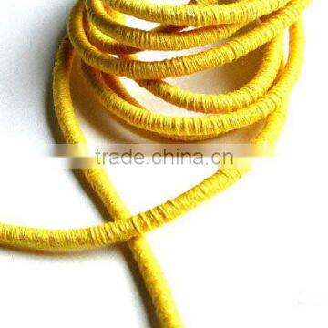 Wrapped cotton cord, cotton rope, yellow