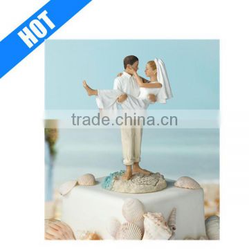 resin beach Bride & Groom cake topper figurine for sale