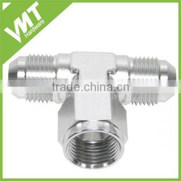 Anodized Blue Aluminum AN Tee Female Swivel on Side photo-3