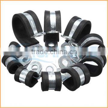 China manufacture best quality rubber hose clamps p-clip with stainless steel