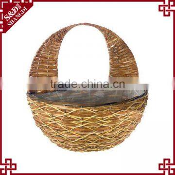 Handmade decorate flower basket plant fiber wall hanging planter