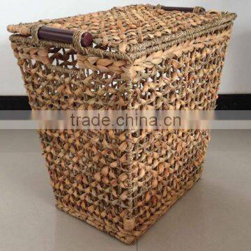 2016 wholesale water hyacinth storage basket with handle for Christmas