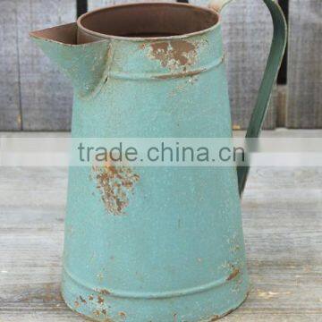 Hot Sale blue bucket oil painting, blue metal watering can for garden