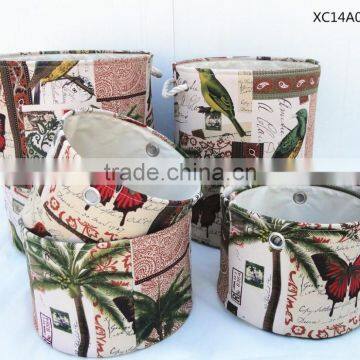 set beautiful cloth laundry basket