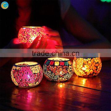 wedding decoration glass mosaic candle jar glass candle lantern