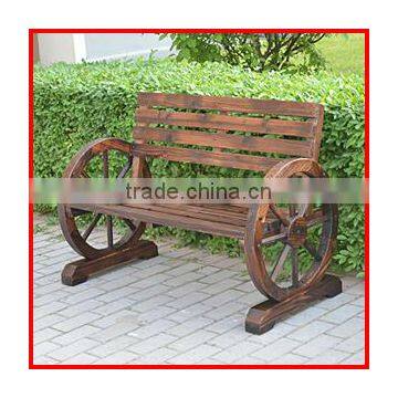 Backyard Wooden Bench Burnt Finish