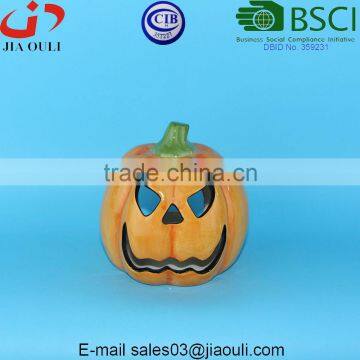 Halloween decorations ceramic Pumpkin candle holder, candle lantern