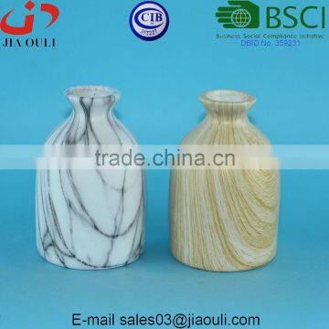 Table Decor Water Transfer Printing Marble/wood Color Mini Ceramic Vase photo-3