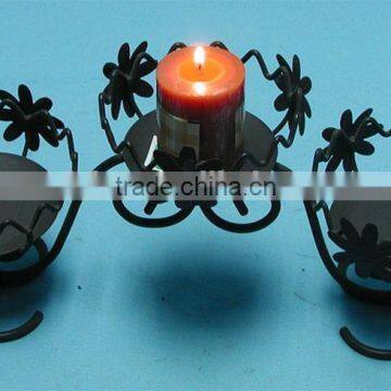 China black metal candle holder candle centerpiece with 3 candle stick