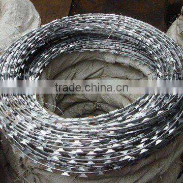 galvanized razor barbed wire