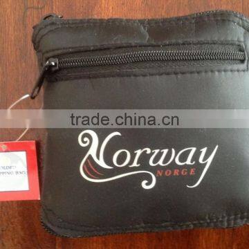 Norwegian Black Shopping Bag Foldable Into a Zipper Pouch, Reusable Shopping Bags photo-3