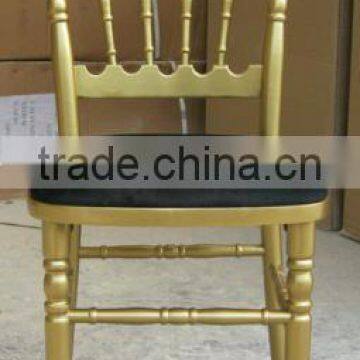 Special Beautiful Gold Color Wood Napoleon Chair With Cushion photo-3