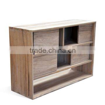Buffet Console Minimalist Sliding Door Teak Wood Furniture for Hotel photo-2