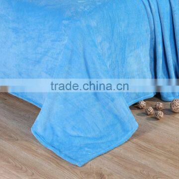 Portable Travel Sky Blue Super Soft Solid Flannel Blanket photo-4