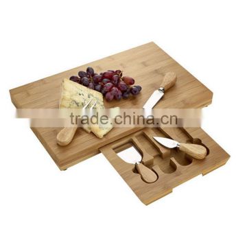 SGS FDA LFGB certification bamboo cutting board set with knives