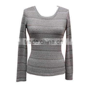 Autumn New Women Casual Long Sleeve Round Collar Cotton Tops and Blouse photo-3