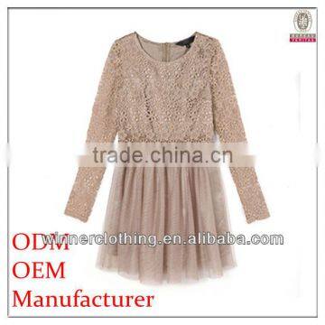Europe Brand OEM Ladies' Loose-fitting Pleated Hollow China Brand Clothing With Long Sleeves