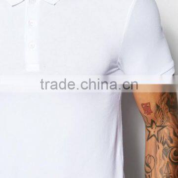 High Quality Custom Short Sleeve Button Placket White Men's Cotton/Spandex 200gsm Casual Slim Fit Plain Dyed Blank Polo Tshirt photo-3