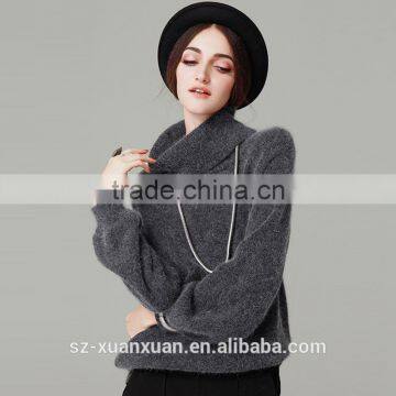 2016 winter plain pure color woolen turtleneck pullover sweater for lady