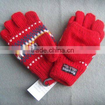 jacquard acrylic fingerless glove