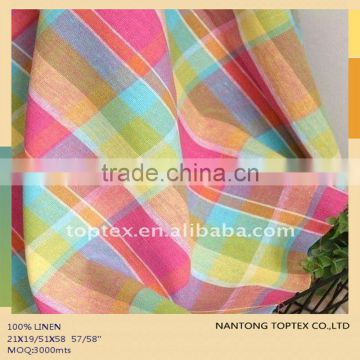 linen yarn dyed checks fabric for shirt