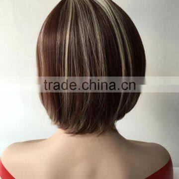 Wholesale Machibe Made Wigs Straight Short Bob Lace Front Wig Bob Style Natural Scalp Wig For Black Women photo-3