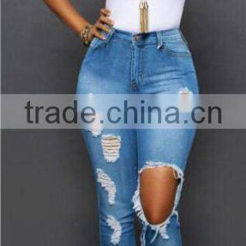 2016 New Brand Simple Clothing Hole Torn Female Jeans Women's Cool Denim Pants Straight Jeans for Girl Vintage Casual Pants