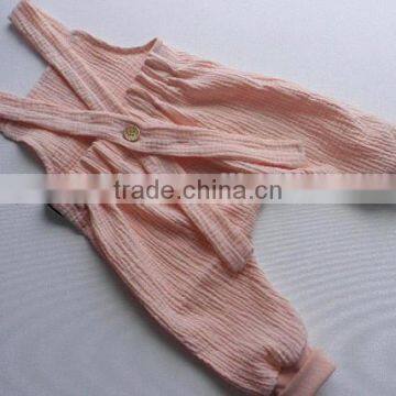 Hot Sale!! Muslin Newborn Baby Bodysuit Unisex Baby Jumpsuit Peach Adjustable Straps Rompers photo-3