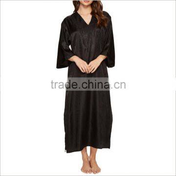 OEM Service Women Sleepwear V Neck Silk Nightgown photo-2