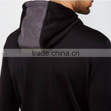 2017 Custom Cotton Balck Track Men Jacket With Hoodie photo-4