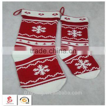 Decoration Knitting Stocking X'mas Decoration Knitted Stocking Snowflake Pattern Knitted Stock photo-2