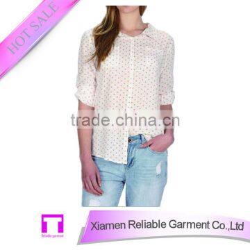 Fashion white casual blouse for ladies chinese blouse