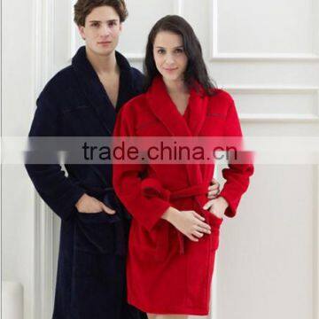 Womens and mens hotel coral bleece bathrobe