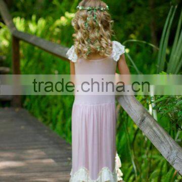 Flower Girl Dress Vintage Boho Dress Junior Twirling Bridesmaid Dress photo-4