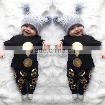 S17477A Summer Baby Kids Clothes Sets Boys T shirt Pants Suits