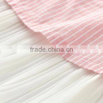 S33540W Little Girls Summer Dress Chiffon Striped Joining Lovely Dress photo-5