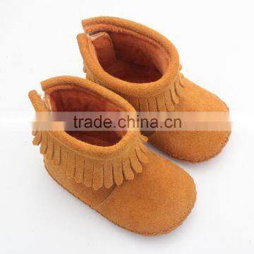 2017 Spring New Arrival Leather Material Moccsins Baby Football Boot photo-4