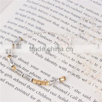 Link Cable Chain Antique Silver & Gold Plated & Silver Plated Copper Morse Code " LUCK " Bracelets