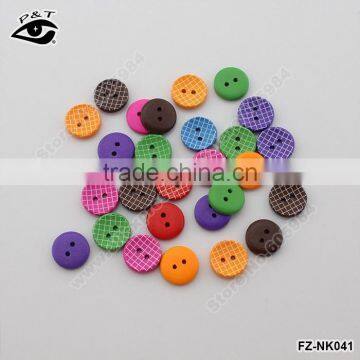 15MM Wood Buttons Sewing Accessories Colorful buttons round shaped for DIY