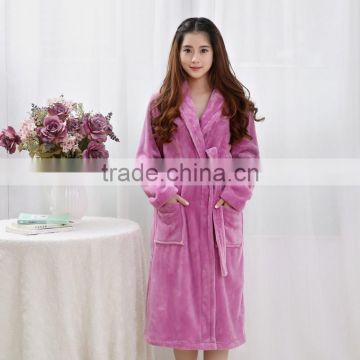 Microfiber coral fleece bathrobe