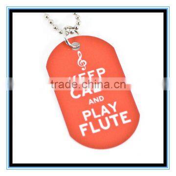 2015 hot sale light orange dog tag necklace factory