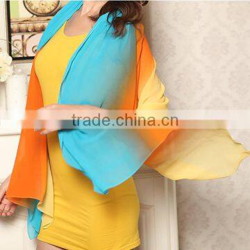 Wholesale Tie & dye double shaded Scarf Viscose Cotton Scarves Stylish Scarf Designs Scarves for Women pom pom tassel hemline