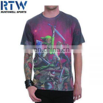 Free Printing 100% Polyester Short Sleeve T-shirt photo-2