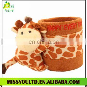 Custom colored plush giraffe pencil holder wholesale