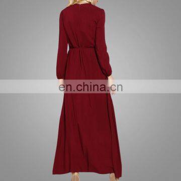 China OEM Supplier Muslim Casual Clothing Cheap Beautiful Embroidery Islamic Women Abaya Customized Turkey Dress photo-5