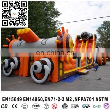 Happy Kids Playing Inflatable Cannon Slide Big Shot Inflatable Slide