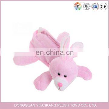 Cartoon animal plush pencil case with zipper for students