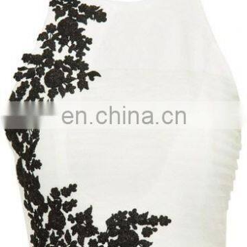 Black Embroidery White Unstitched Designer Blouse for women